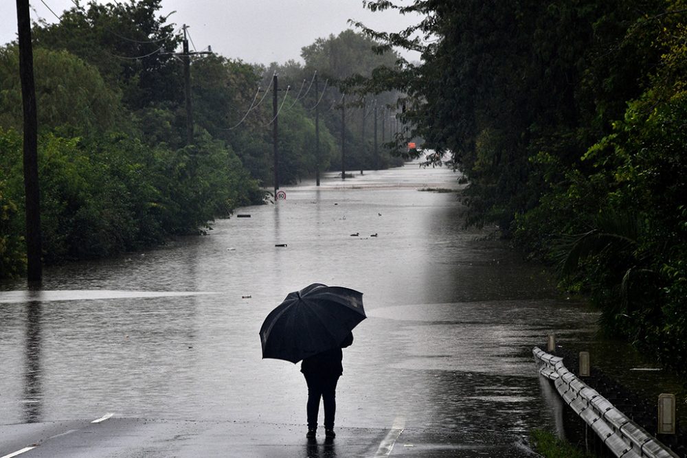 Überflutete Straße in Richmond, einem Stadtteil von Melbourne (Bild: Saeed Khan/AFP)