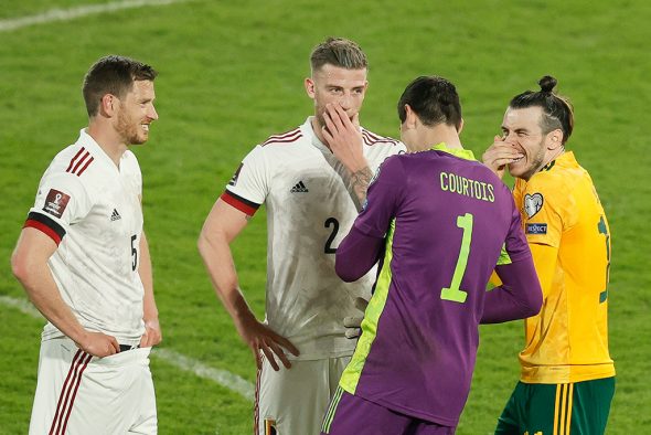 Trotz der Niederlage für Wales hatte Gareth Bale nach dem Spiel noch was zu lachen. Bild: Bruno Fahy/Belga