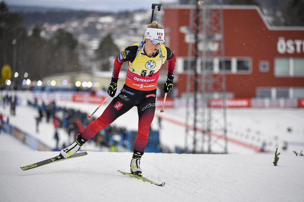 Tiril Eckhoff startet auch das letzte Saisonwochenende mit dem Sprintsieg (Bild: Anders Wiklund/AFP)