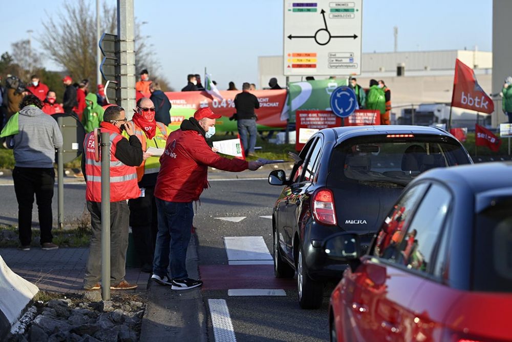 Generalstreik wird auch bei Brucargo am Brüsseler Flughafen befolgt (Bild: Belga/Eric Lalmand)