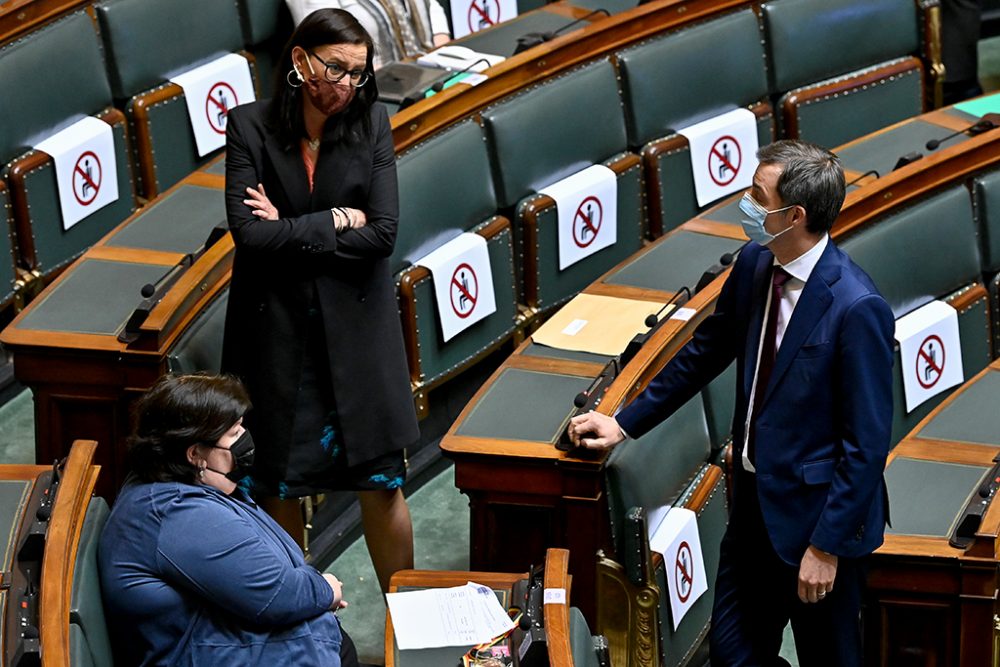 Kattrin Jadin und Alexander De Croo in der Kammer (Bild: Dirk Waem/Belga)