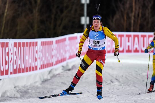Im Sprintrennen in Nove Mesto läuft Lotte Lie auf Platz 46, in der Verfolgung verbessert sie sich auf Platz 36 (Bild: Kevin Voigt)