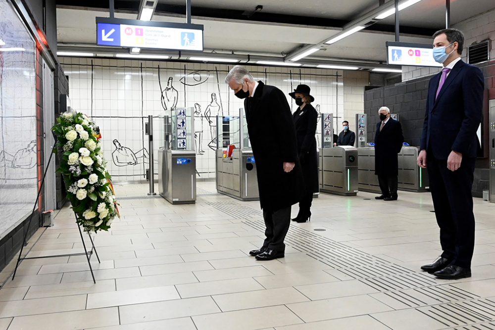 Gedenkfeier an Metrostation Maelbeek (Bild: Christophe Licoppe/Pool/Belga)