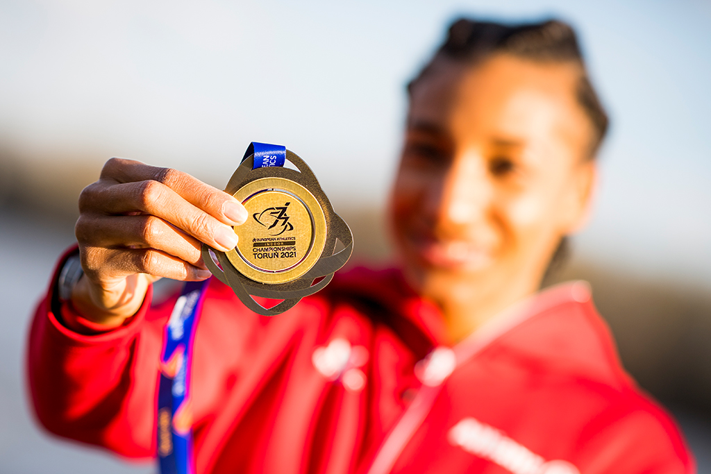 Gleich fünf Medaillen holten die belgischen Leichtathleten in Torun - Gold gab es unter anderem für Nafi Thiam (Bild: Jasper Jacobs/Belga)