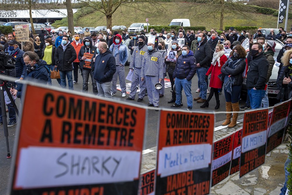 Operation Escargot: Protestaktion des Horeca-Sektors in Brüssel (Bild: Nicolas Maeterlinck/Belga)