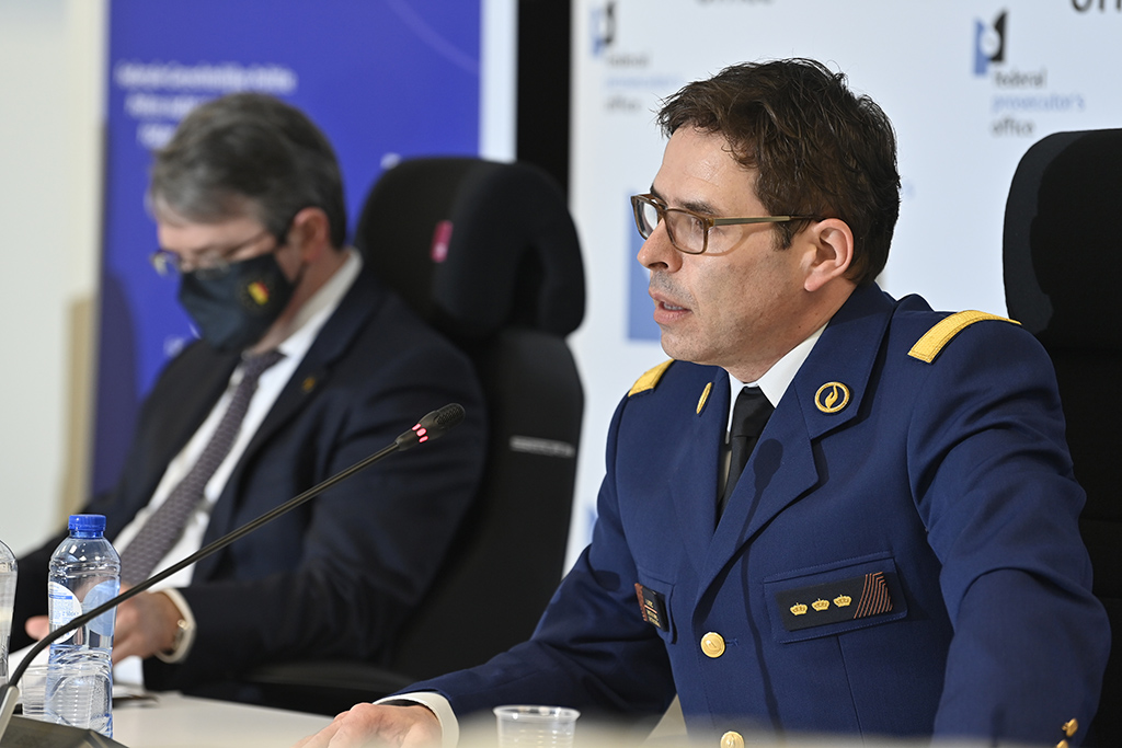 Eric Snoeck, der der Chef der föderalen Kriminalpolizei, bei der Pressekonferenz am Dienstag (Bild: Eric Lalmand/Belga)