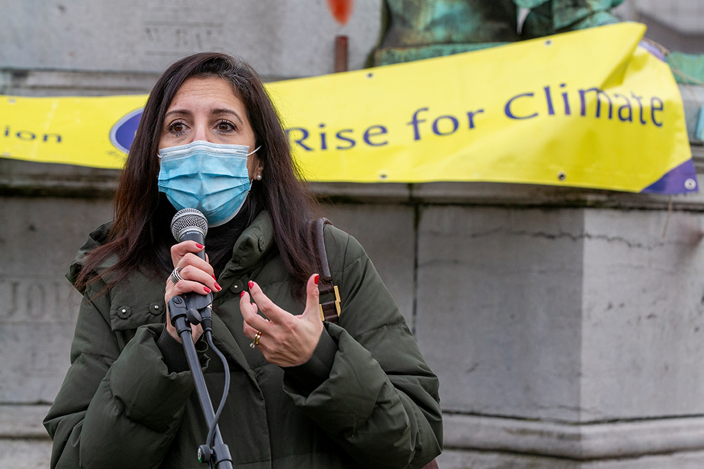Umweltministerin Zakia Khattabi bei einer Klima-Demo am 24. Januar in Brüssel (Archivbild: Nicolas Maeterlinck/Belga)