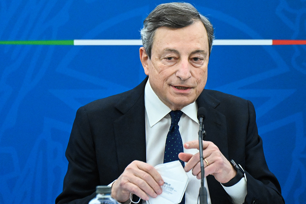Italiens Regierungschef Mario Draghi (Archivbild: Alberto Pizzoli/Pool/AFP)