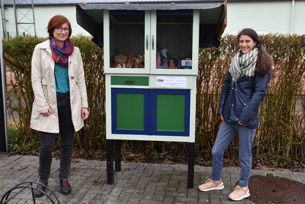 Joëlle Ramakers und Nathalie Schaus engagieren sich gegen Lebensmittelverschwendung (Bild: Chantal Scheuren/BRF)