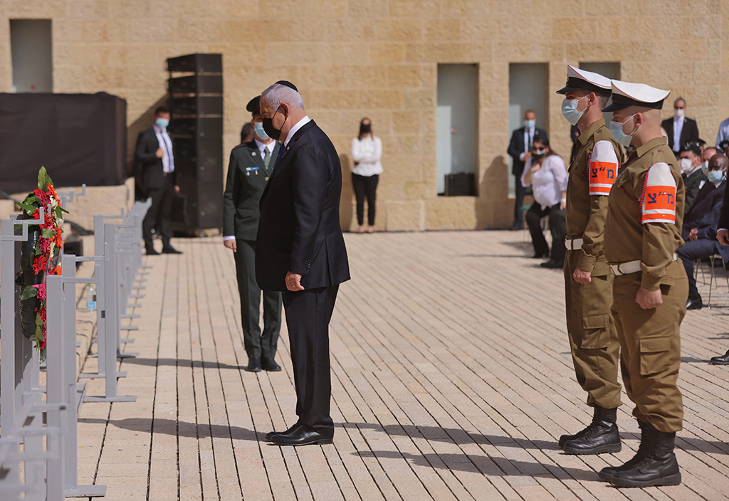 Israels Regierungschef Benjamin Netanjahu am Donnerstag bei der Holocaust-Gedenkstätte Yad Vashem (Bild: Emmanuel Dunand/AFP)