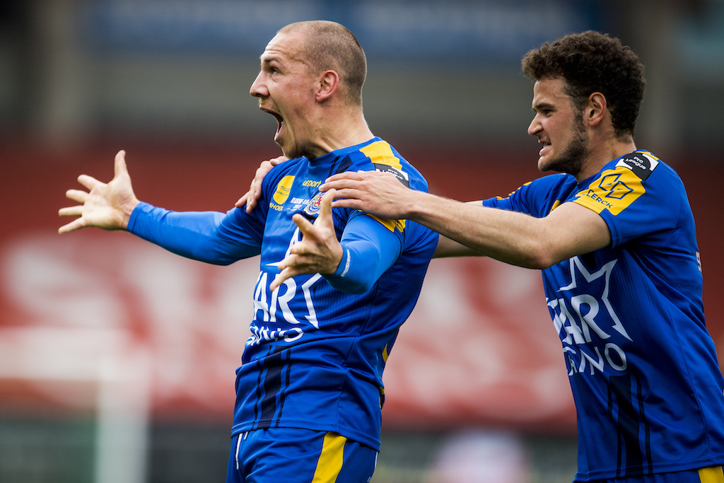 Michael Frey erzielte das 2:0 für Waasland-Beveren (Bild: Jasper Jacobs/Belga)
