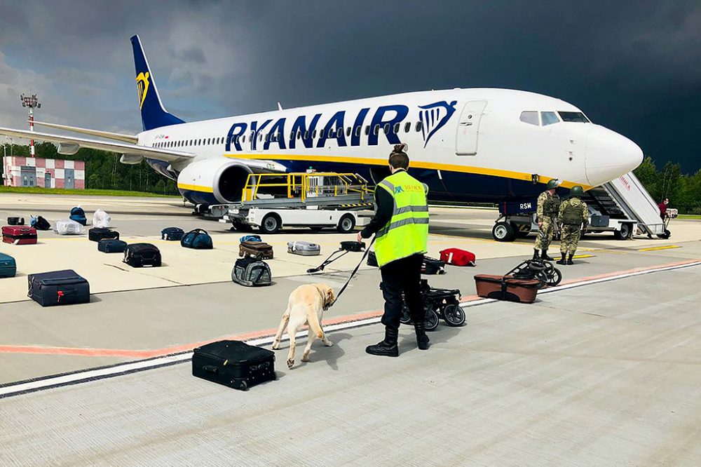 Das Ryanair-Flugzeug am Flughafen von Minsk (Bild: Onliner.by/AFP)