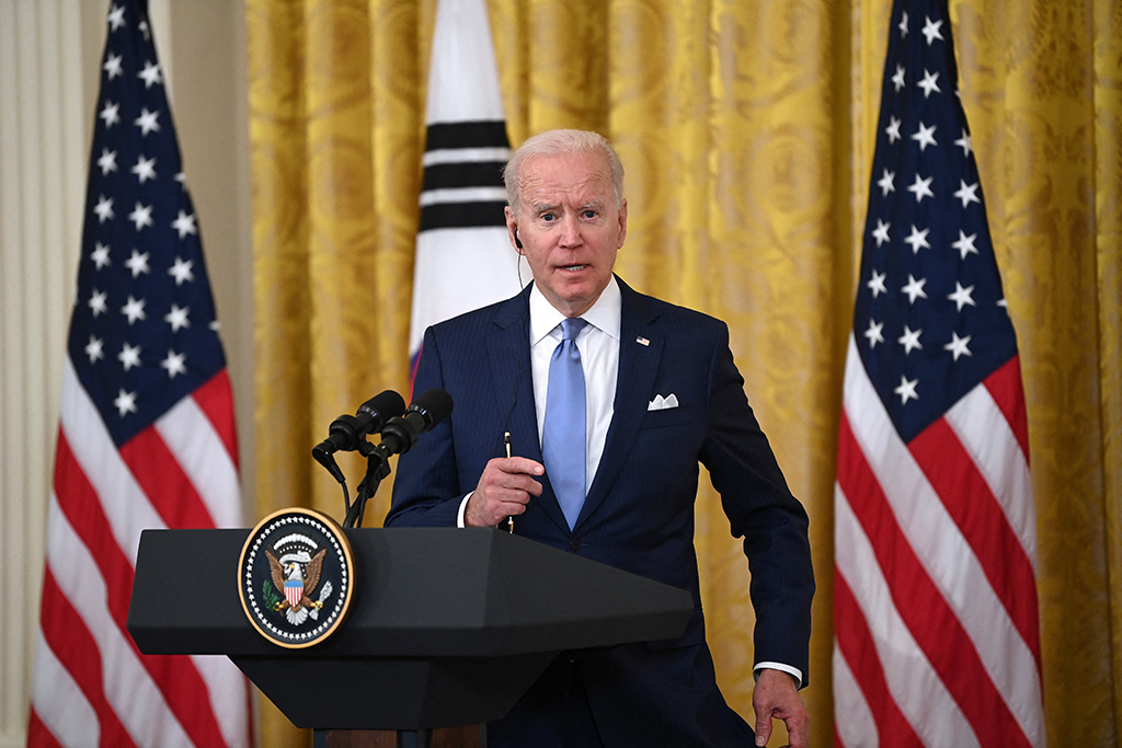 US-Präsident Joe Biden bei einer Pressekonferenz im Weißen Haus (Bild: Brendan Smialowski/AFP)