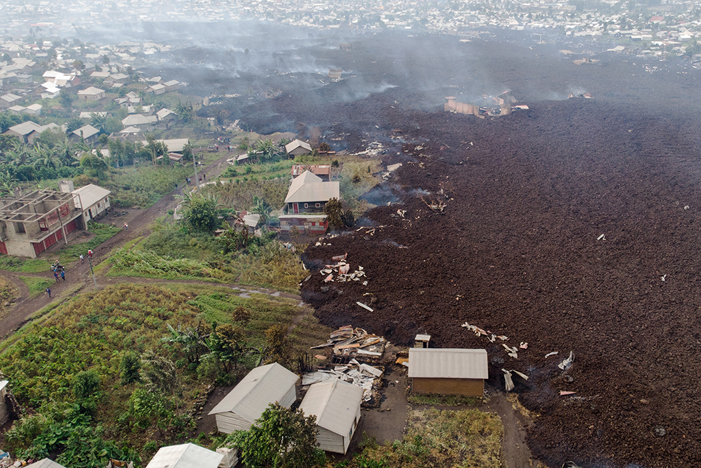 Der Ort Bushara in der Nähe von Goma nach dem Vulkanausbruch (Bild: Justin Katumwa/AFP)