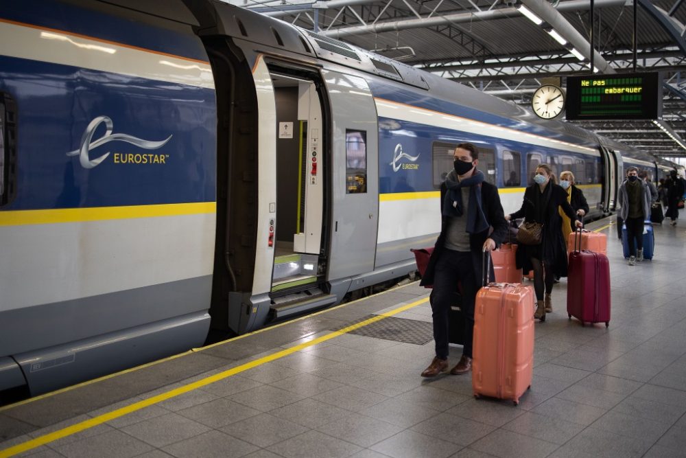 Eurostar-Passagiere im Bahnhof Brüssel-Midi