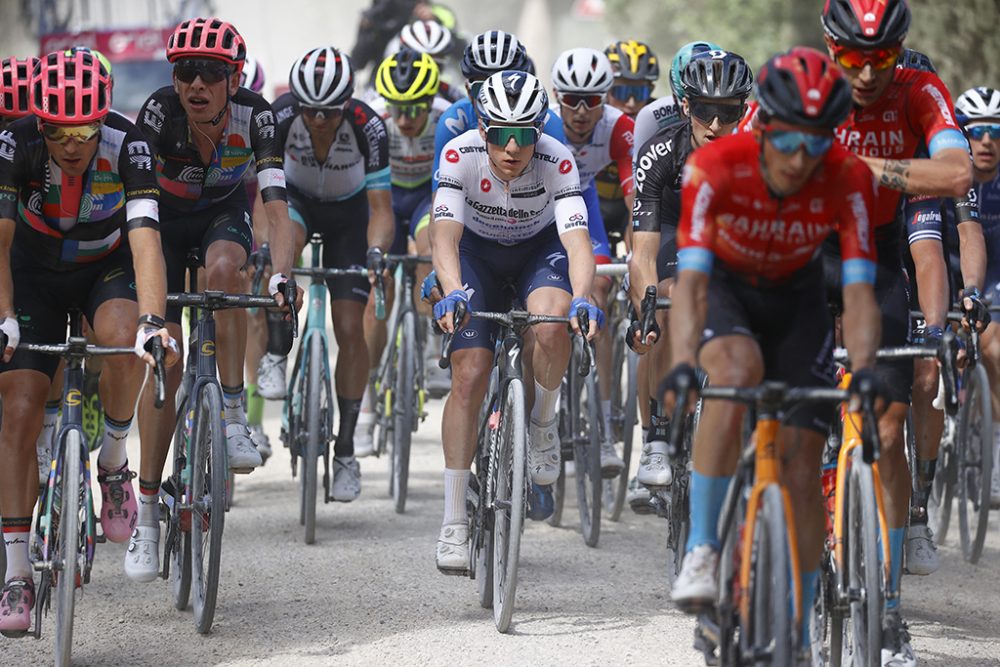 Die elfte Etappe verlief für Remco Evenepoel nicht gerade erfolgreich (Bild: Luca Bettini/AFP)