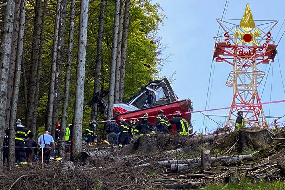 Seilbahnunglück im Norden von Italien (Archivbild: Vigili del Fuoco/AFP)