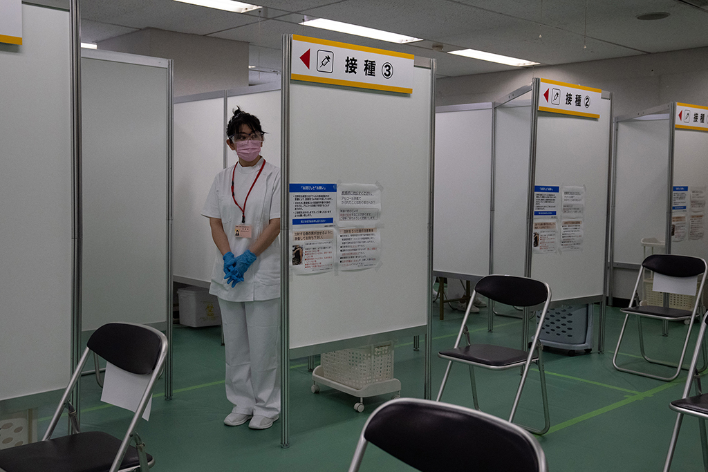 Impfzentrum in Tokio am Montag