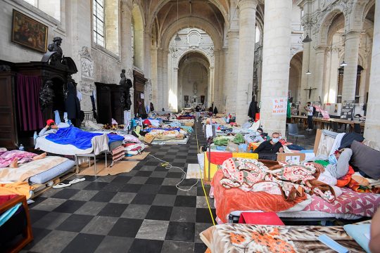 Dutzende Menschen ohne Papiere halten sich seit letzter Woche unter anderem in der Beginenhofkirche auf