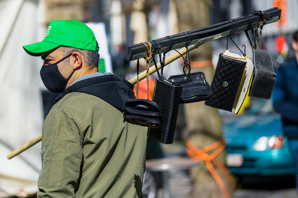 Protestaktion der Gewerkschaften im März in Brüssel (Archivbild: Laurie Dieffembacq/Belga)