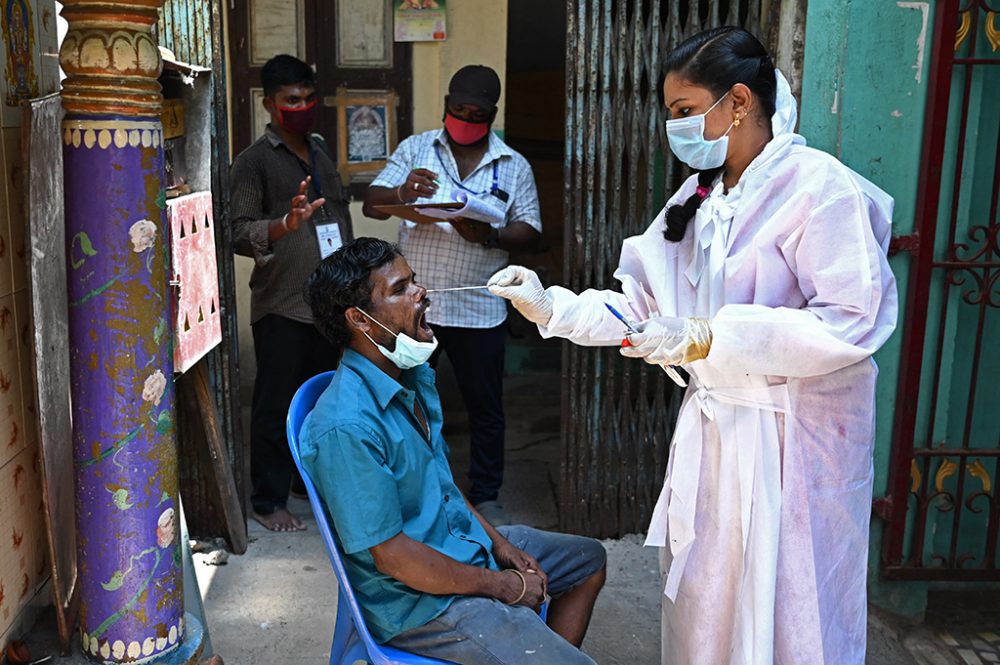 Corona-Test in Chennai (Bild: Arun Sankar/AFP)