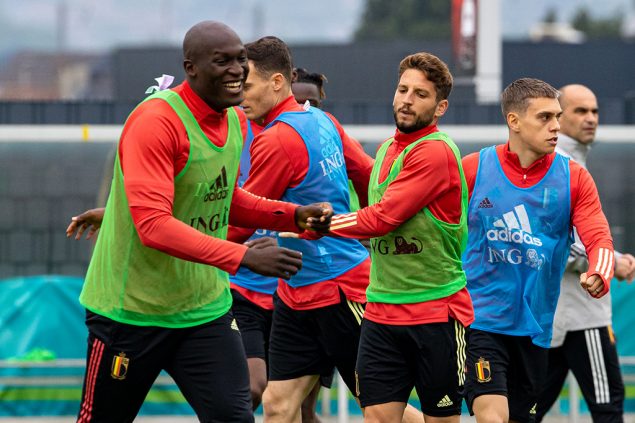 Bereit für die EM: Kapitän Lukaku & Co bei einer Trainingssession der Roten Teufel am 5. Juni (Vild: Kurt Desplenter/Belga)