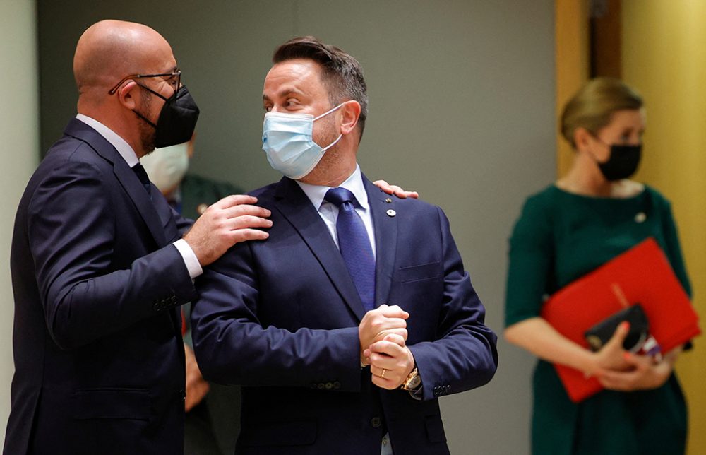 EU-Ratspräsident Charles Michel mit Luxemburgs Premier Xavier Bettel in Brüssel