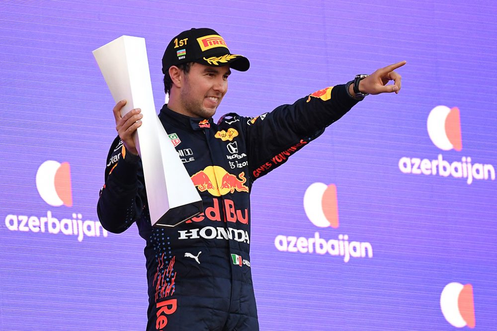 Sergio Perez gewinnt in Aserbaidschan (Bild: Natalia Kolesnikova/AFP)