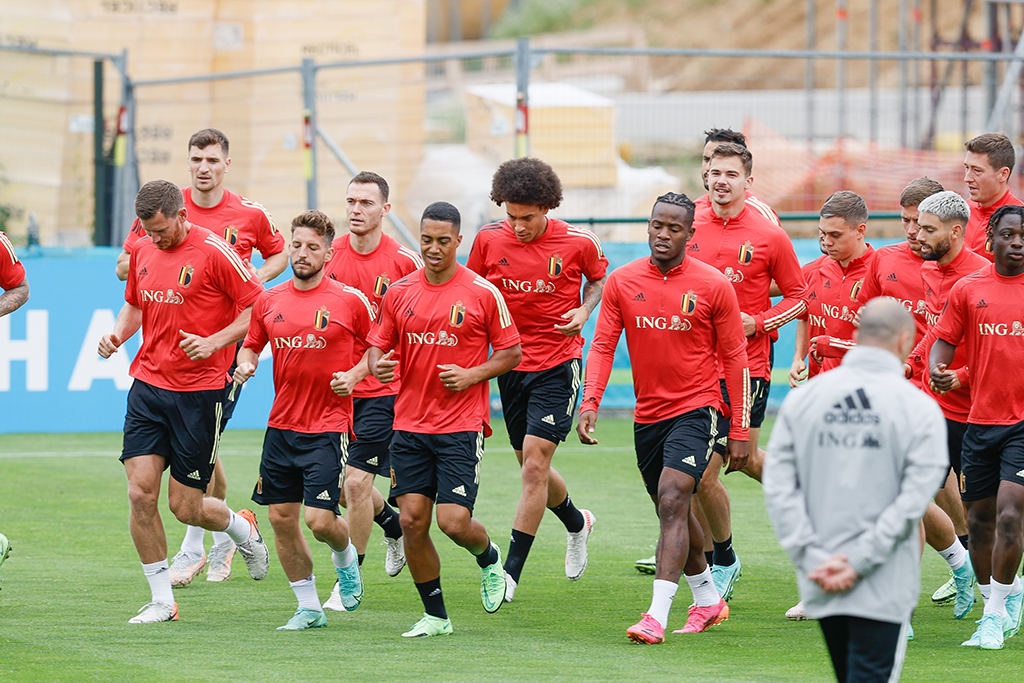 Vorbereitung auf das nächste EM-Spiel gegen Finnland: Training in Tubize am 19. Juni (Bild: Bruno Fahy/Belga)