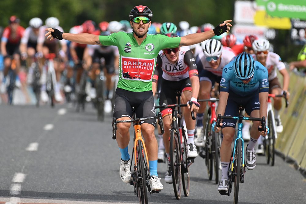 Sonny Colbrelli gewinnt die dritte Etappe des französischen Critérium du Dauphiné (Bild: David Stockman/Belga)