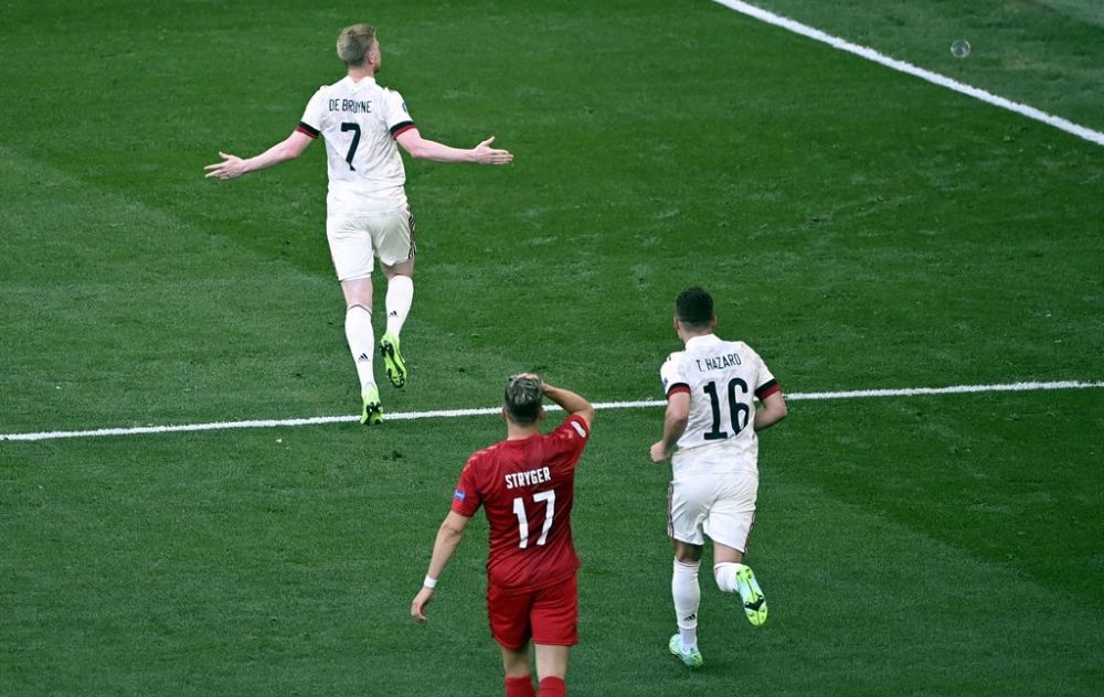 Kevin De Bruyne nach dem Treffer zum 2:1 (Bild: Dirk Waem/Belga)