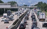 Stau auf der A7 - der "Autoroute du soleil" - im Südosten von Frankreich