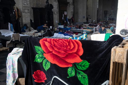 Hungerstreik von Papierlosen in Brüssel (Bild: Hatim Kaghat/Belga)