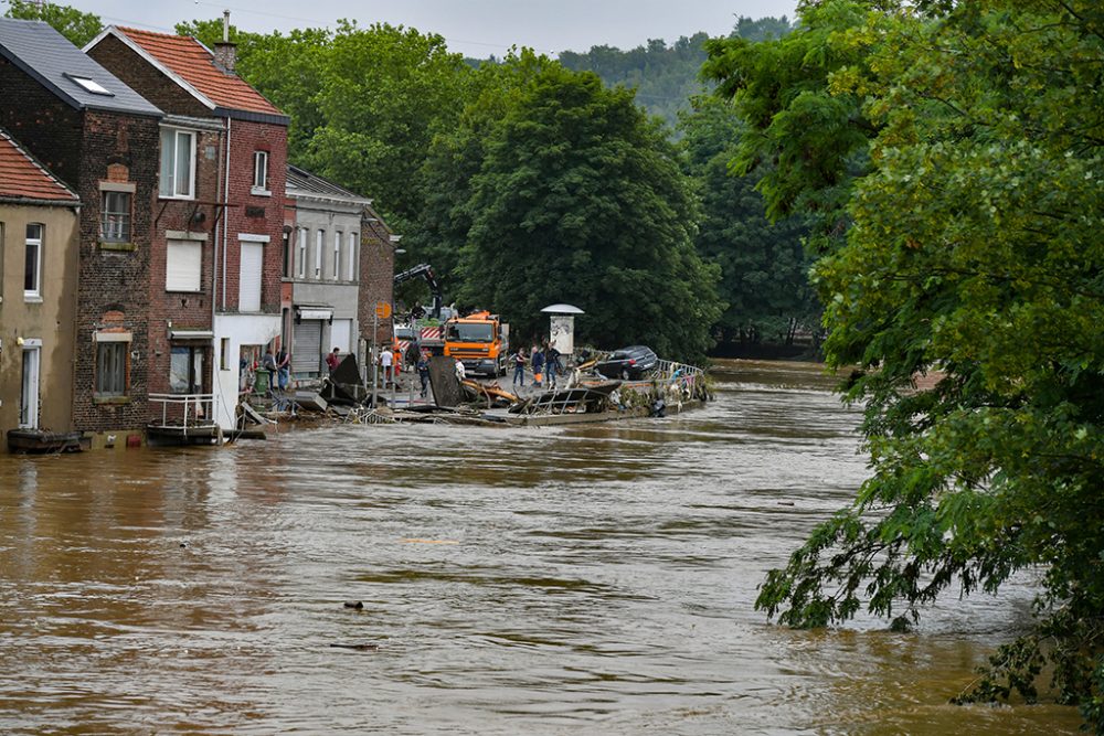 Chênée am Freitag nach dem Hochwasser