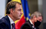 Premier De Croo bei einer Pressekonferenz des Konzertierungsausschusses im Juli 2021 (Bild: Frederic Sierakowski/Isopix/Pool/Belga)