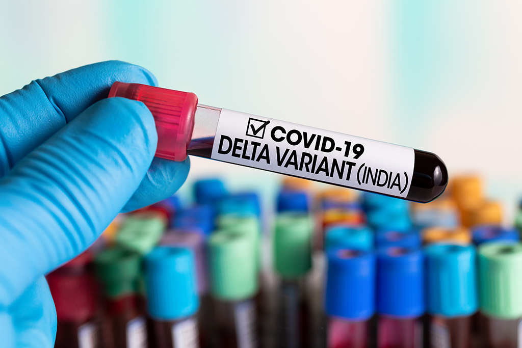 Blutprobe mit der Coronavirus-Variante namens Delta (Illustrationsbild: Bildagentur Panther Media/angellodeco)