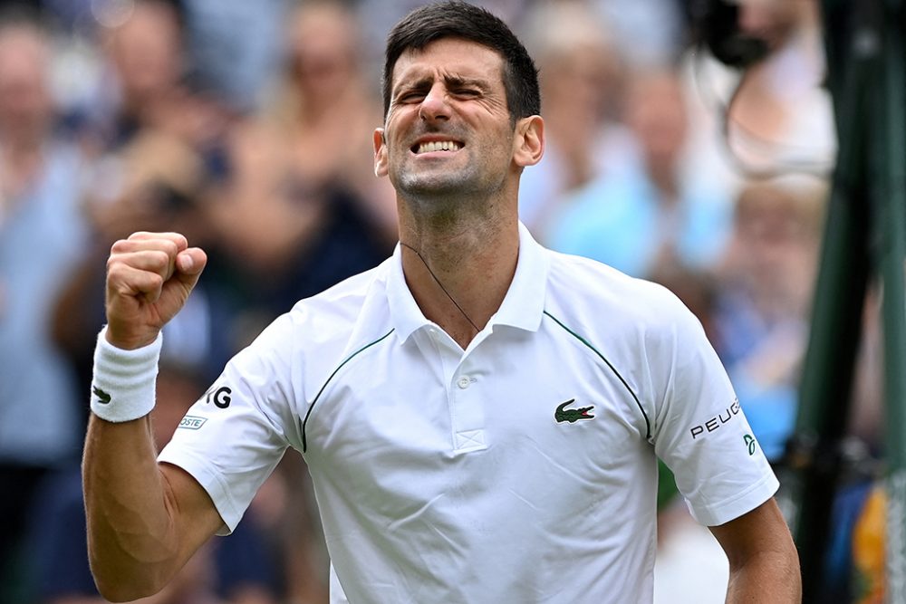 Novak Djokovic nach seinem Sieg gegen den Chilenen Christian Garin (Bild: Glyn Kirk/AFP)