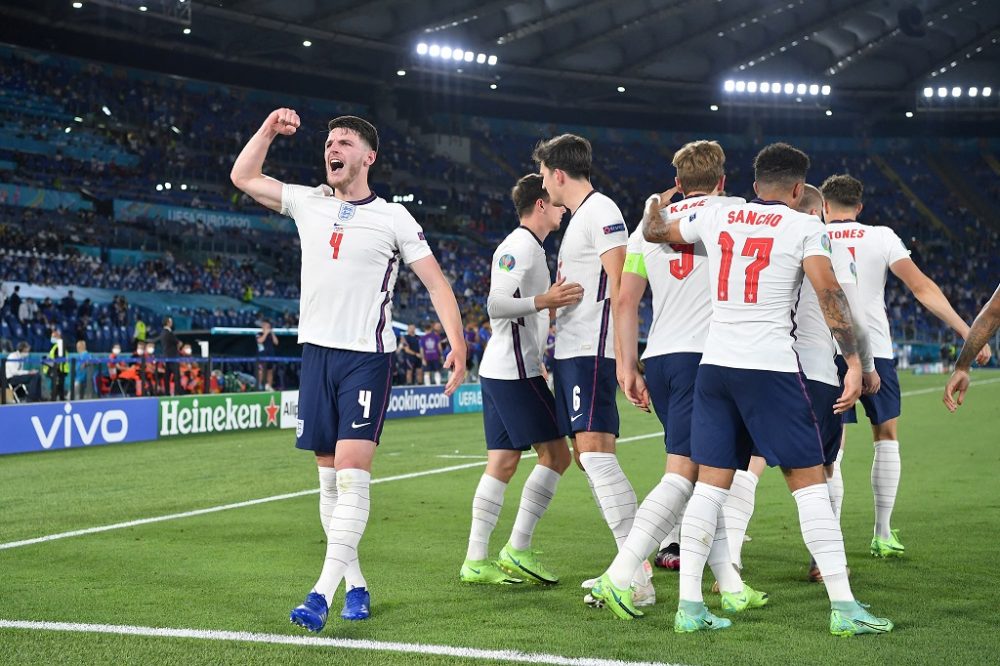 England sorgte im Viertelfinale gegen die Ukraine schnell für klare Verhältnisse (Bild: Ettore Ferrari/AFP).