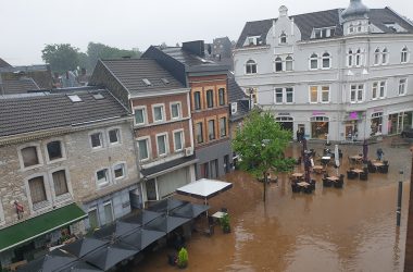 Hochwasser in Eupen (Bild: Lena Orban/BRF)
