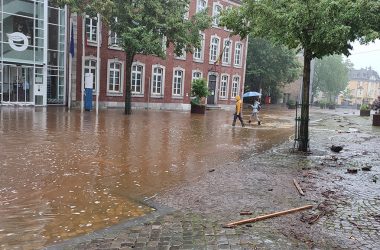 Hochwasser in der Eupener Gospertstraße am 15. Juli 2021 (Archivbild: Katrin Margraff/BRF)