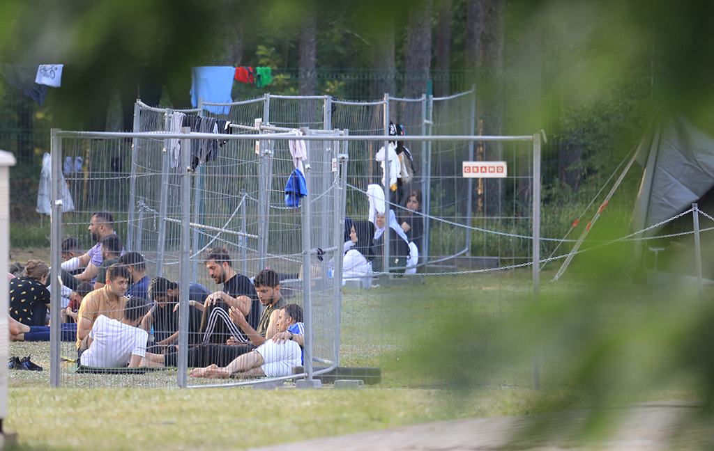 Flüchtlinge an der belarussischen-litauischen Grenze