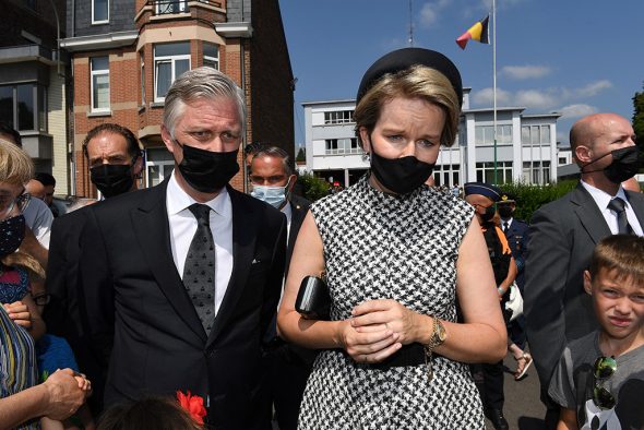König Philippe und Königin Mathilde bei der Gedenkveranstaltung in Verviers (Bild: John Thys/AFP)