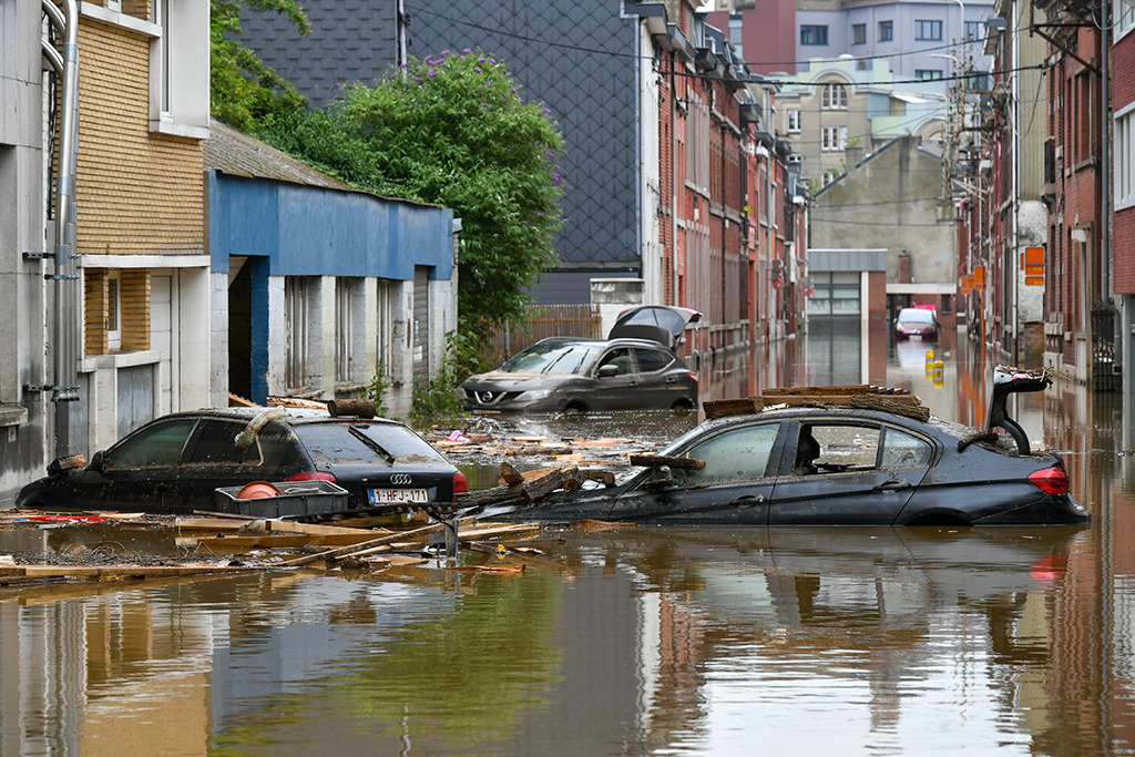 Lüttich im Hochwasser am 23. Juli 2021 (Bild: Bernard Gillet/Belga)