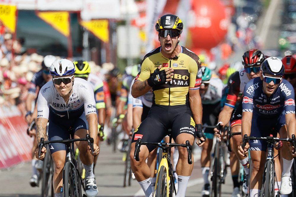 Dylan Groenewegen gewinnt die erste Etappe der Wallonie-Rundfahrt (Bild: Bruno Fahy/Belga)