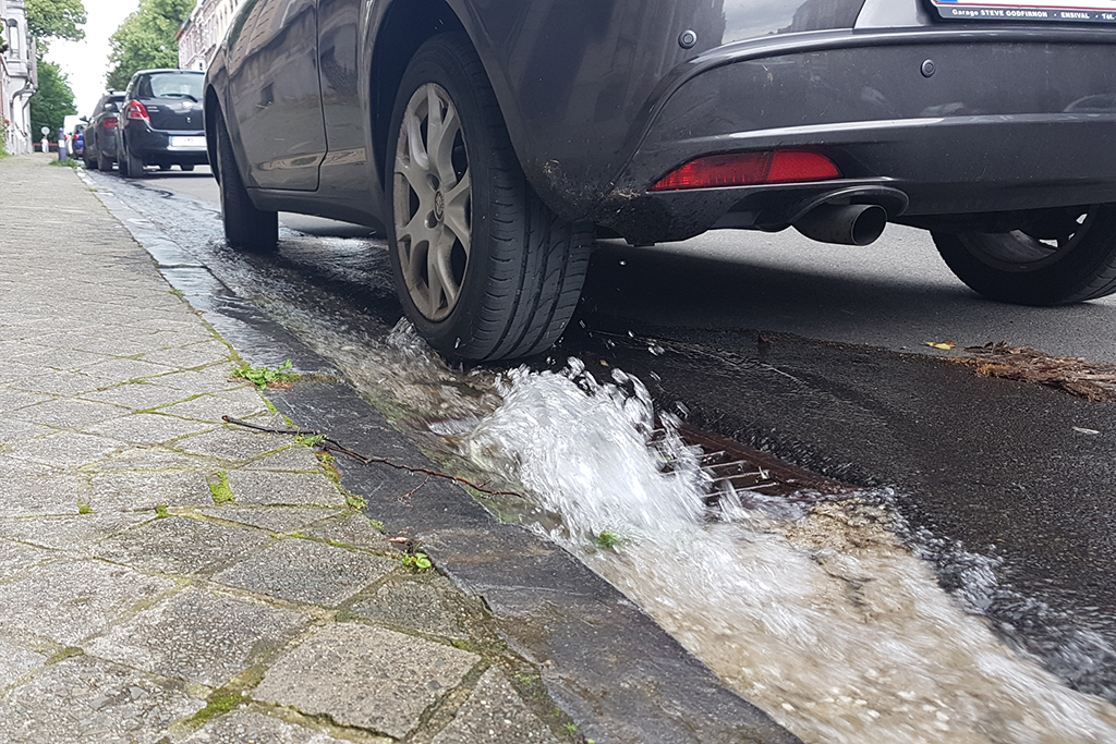 Wasserrohrbruch in Verviers (Bild: BRF)