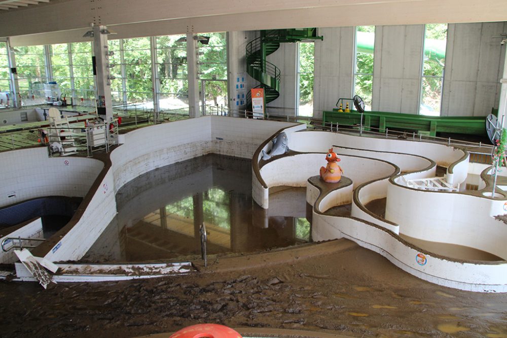 Schäden im Wetzlarbad nach der Hochwasser-Katastrophe in der Eupener Unterstadt (Bild vom 18. Juli: Robin Emonts/BRF)