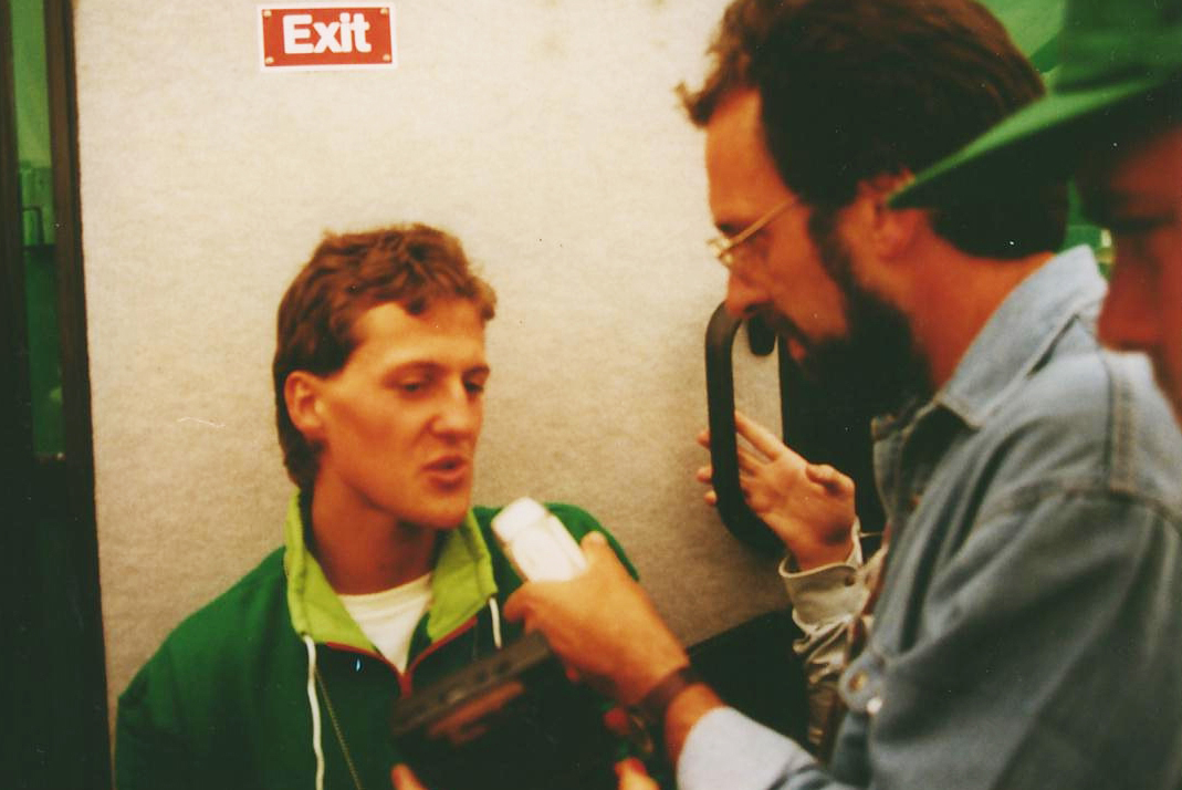 Francorchamps 1991: Michael Schumacher im Interview mit Rolf Peters (Bild: Roger Rox/BRF)