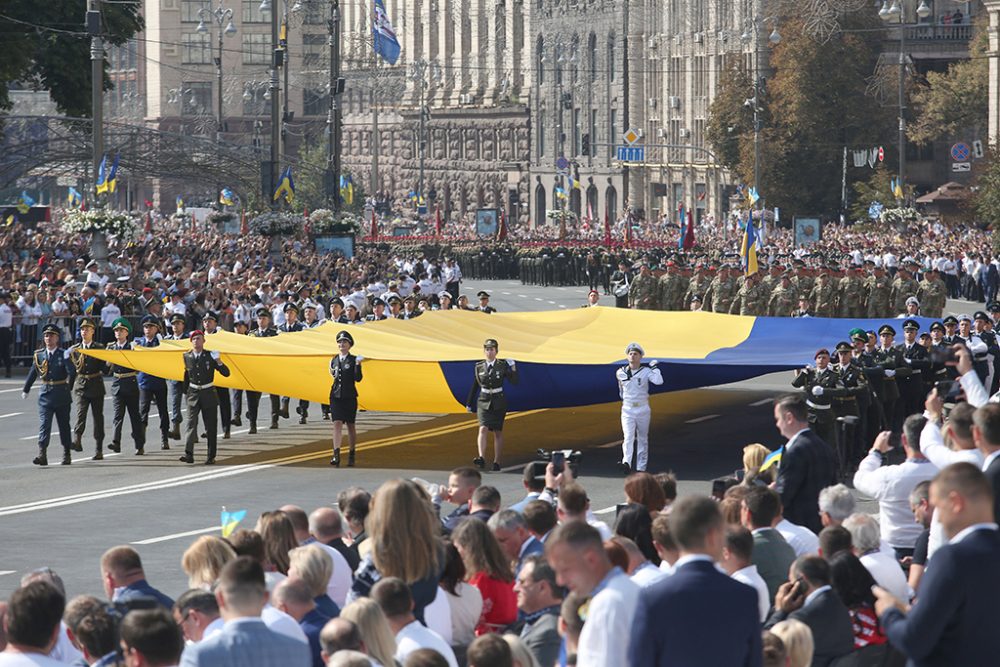 Militärparade zum 30. Jahrestag der Unabhängigkeit in Kiew (Bild: Anatolii Stepanov/AFP)