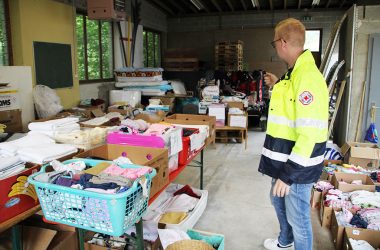 Sammelstelle des Roten Kreuzes in Eupen (Bild: Chantal Scheuren/BRF)