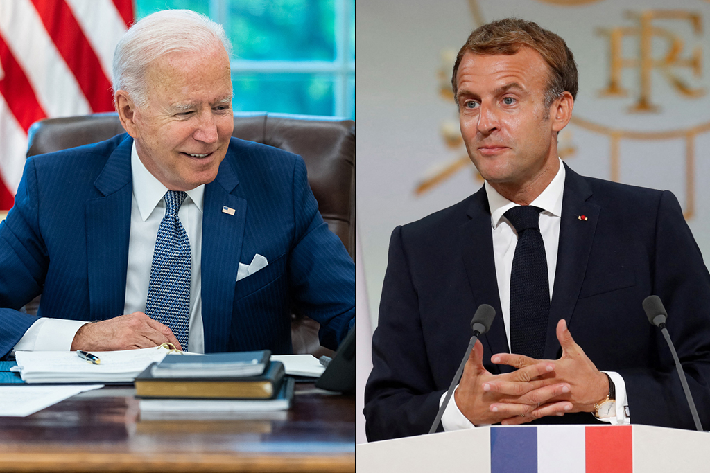Biden und Macron (Bild: Adam Schultz/The White House/AFP - Gonzalo Fuentes/Pool/AFP)